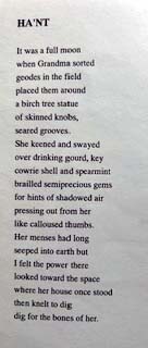 Terri Jewell's poem Hant is shown here