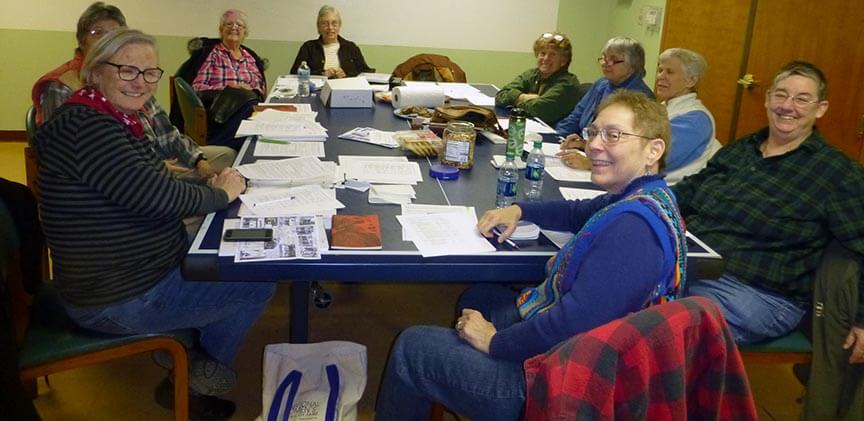 Rose Norman, Merril Harris, Gail Reeder, Kate Ellison, Barbara Esrig, Corky Culver, Barbara Ester, Drea Firewalker, and Leaf