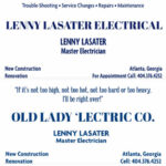 Lenny Lasater electric business card