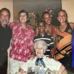 Merril’s brother Jay, Merril, Ananda CJ niece sister Carol mother Edyth OPT