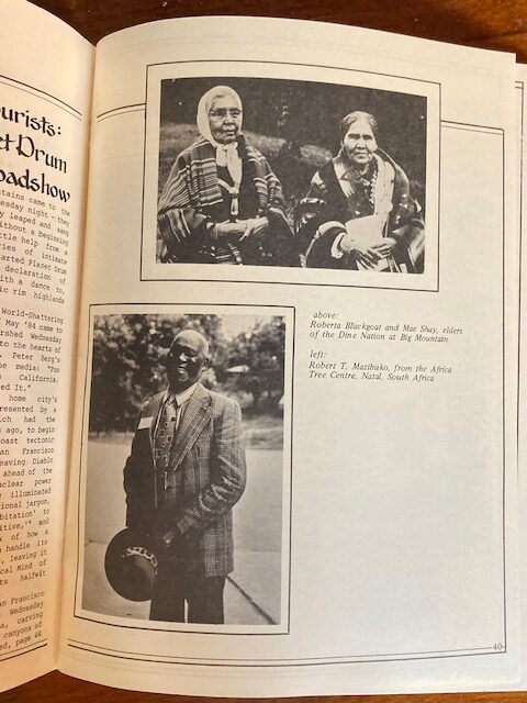 Book page with photographs of two Native American women and a dark-skinned man