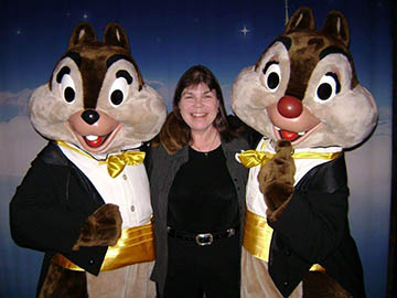 JB Sapp flanked by Disney chipmunks