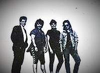 Moral Hazard band KC Wildmoon, Jaen Black, J B Sapp, Jan Gibson from left to right of the band