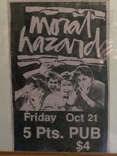 Moral Hazard poster picturing left to right, JB Sapp, Jan Gibson, Jaen Black, and KC Wildmoon