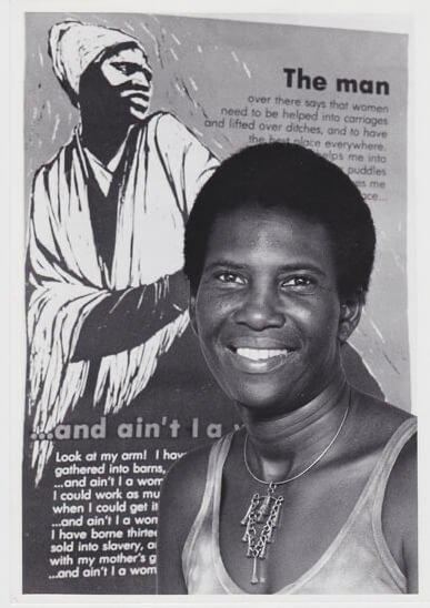 Byllye in front of Sojourner Truth poster