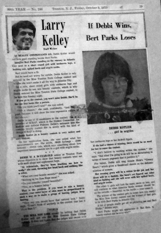 local news clipping picturing young Flash Silvermoon under heading if Debbi wins bert parks loses